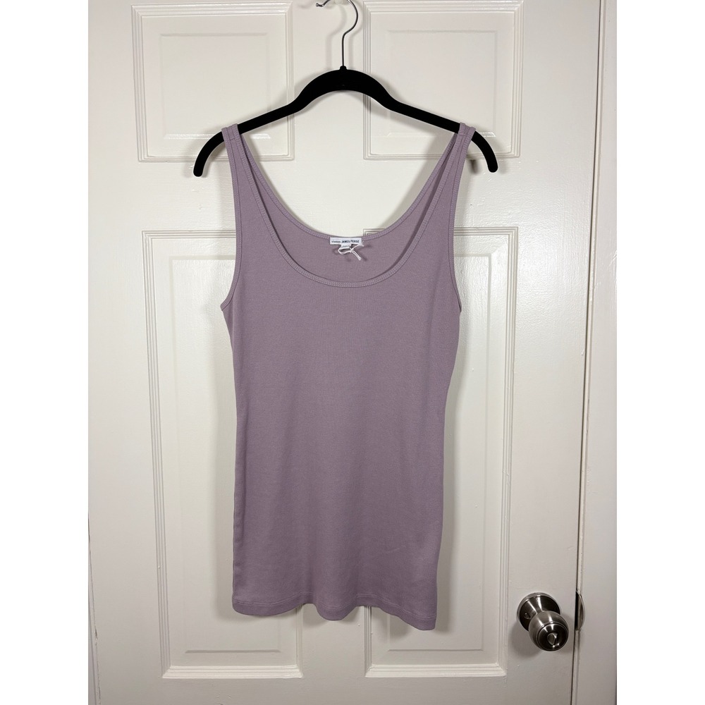 NWOT James Perse Tank Top Womens 4 Large Purple Ribbed Scoop Neck WNLC3655CU